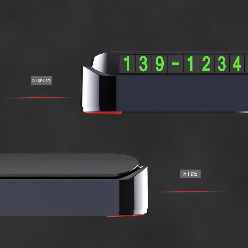Carte de stationnement temporaire de voiture, autocollants lumineux, accessoires de voiture, numéro de téléphone, plaque d'arrêt cachée, style de voiture n° 3