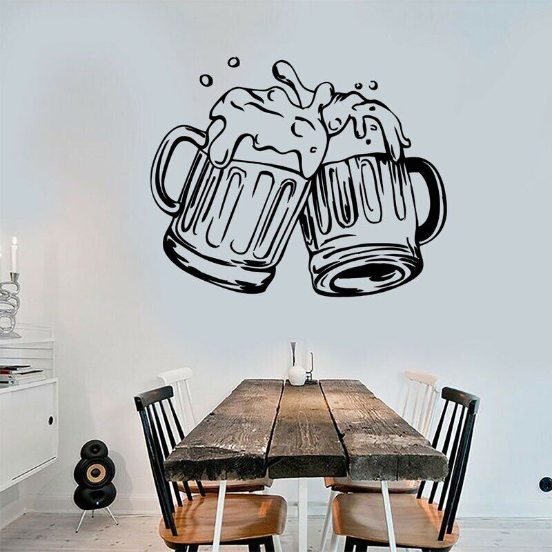 Autocollants Muraux en Vinyle pour Mugs de Bière, Pub, Décoration Moderne, 3180 n° 1