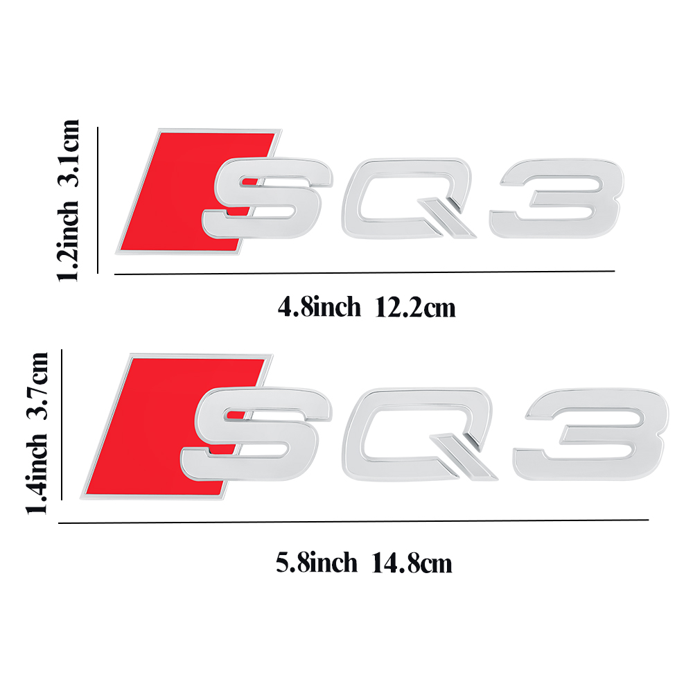 Autocollant de lettres de numéro de coffre de voiture noir adhésif 3D ABS, badge de plaque signalétique d'emblème de logo, accessoires pour Audi SQ3, SQ5, SQ7, RSQ3, RSQ7 n° 3