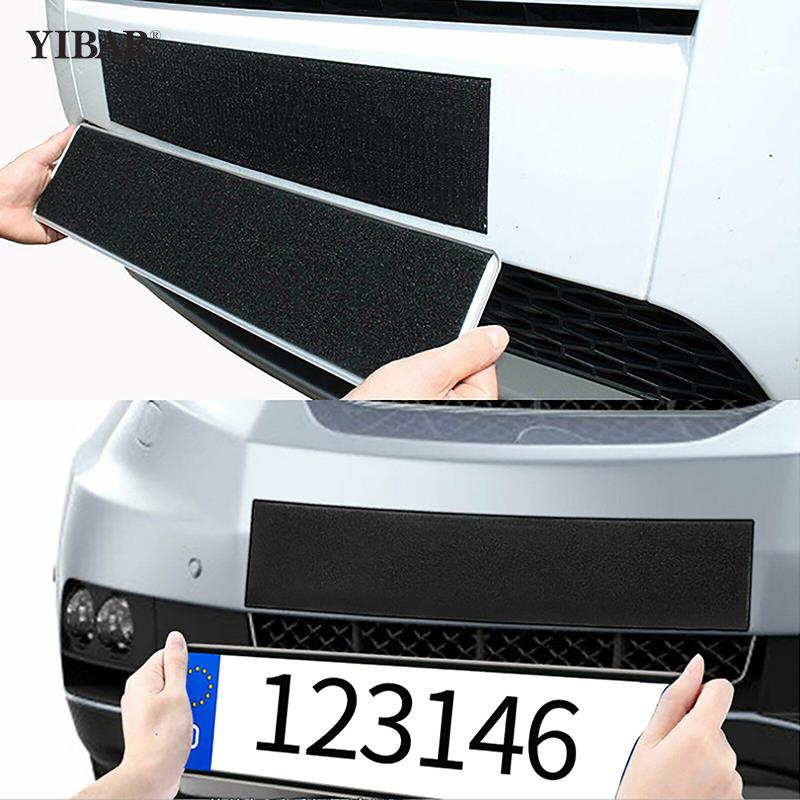 Support de plaque d'immatriculation adhésif sans cadre pour véhicules, accessoires de voiture et SUV, noir, résistant aux intempéries, planificateur, ensemble de 2 pièces n° 2