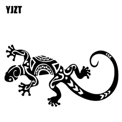 YJZT 16.7CM * 9.1CM Gecko Autocollant De Voiture Pare-chocs Creative Décoration Motif Vinyle Décalque Noir/Argent C4-2676