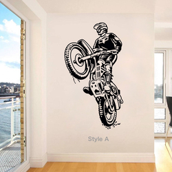 MotoCross autocollant mural vinyle décoration bricolage moto joueur stickers muraux Sport moto pour enfants salon
