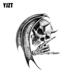 YJZT-Autocollant Mort Crâne pour Casque de Moto et Voiture, 11x14cm, en PVC, 6 à 0150