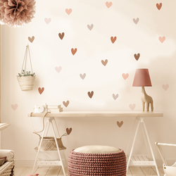 Autocollant Mural créatif en forme de cœur de Boho, stickers muraux enfant papier peint en vinyle pour décoration de chambre d'enfant, fille ou garçon