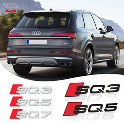 Autocollant de lettres de numéro de coffre de voiture noir adhésif 3D ABS, badge de plaque signalétique d'emblème de logo, accessoires pour Audi SQ3, SQ5, SQ7, RSQ3, RSQ7