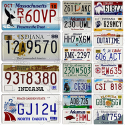 Plaque d'immatriculation de voiture en métal, plaque d'immatriculation américaine, Indiana, pyramdu Nord, Missouri, Géorgie, Arkansas