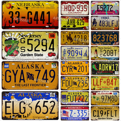 Plaque d'immatriculation de voiture vintage rétro, plaque de planificateur d'État américain, noyer, Mass, Arizona, F-Zen, New York, Nouveau-Mexique, Alaska