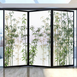 Film de protection de la vie privée pour fenêtre, motif de bambou, verre conviviale ré, bloquant le soleil, autocollants sans colle, film de porte en verre