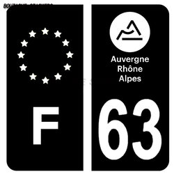 Autocollant de plaque de planificateur créatif étanche, PVC, noir, bleu, F, Europe, 63, Allier, Sava, F, EU