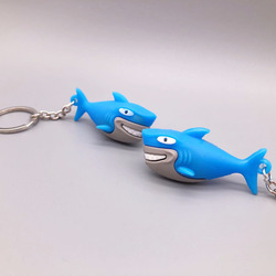 Porte-clés 3D à colle douce, dessin animé créatif, mignon, requin, sac de téléphone portable, voiture, accessoires pour enfants