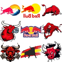 Autocollant créatif Red Bull pour moto, fenêtre, ordinateur portable, vélo, camionnette, accessoires de camion, casque, décoration de course, décalcomanie personnalisée