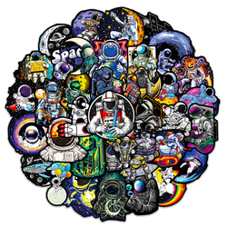 Autocollants de dessin animé d'astronautes de l'espace, esthétique, bricolage, Skateboard, ordinateur portable, casque, téléphone, bagages, voiture, autocollants Cool, 10/30/50 pièces